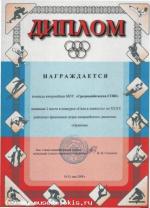 Диплом за 2 место в конкурсе  "Сила и ловкость " на 40 районных играх " Орленок - 2008 " 